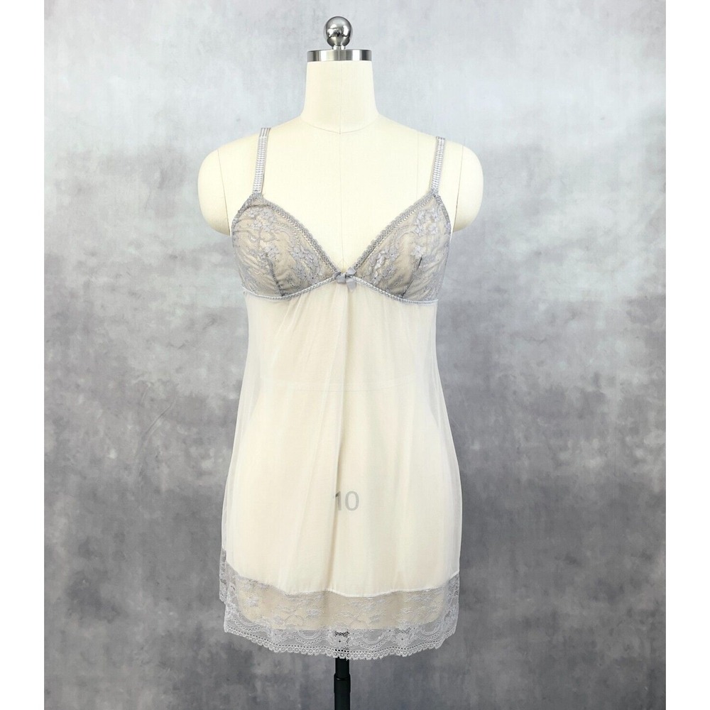 SISI Babydoll Chemise Nightgown Women Large Sheer Lace Flowy Coquette Dollette
